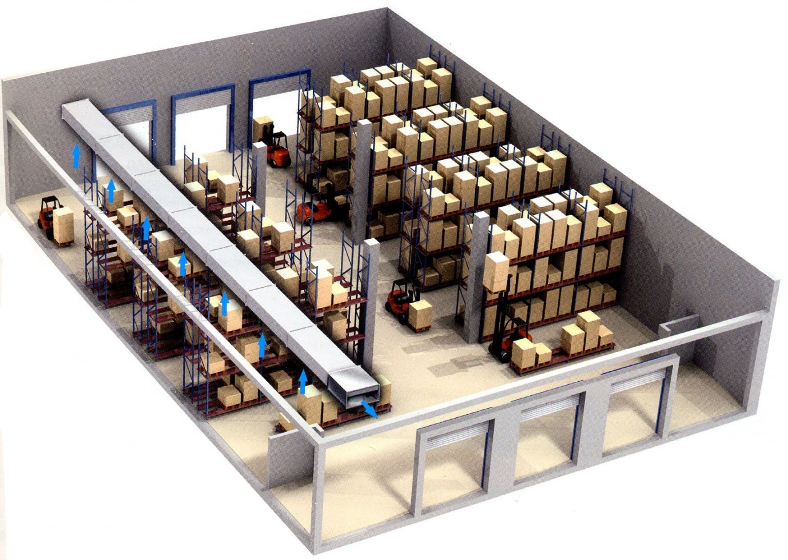 вытяжная установка на складе Вытяжная установка